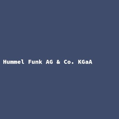 Hersteller: Hummel Funk AG &amp; Co. KGaA