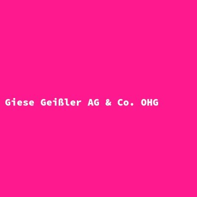 Hersteller: Giese Geißler AG &amp; Co. OHG